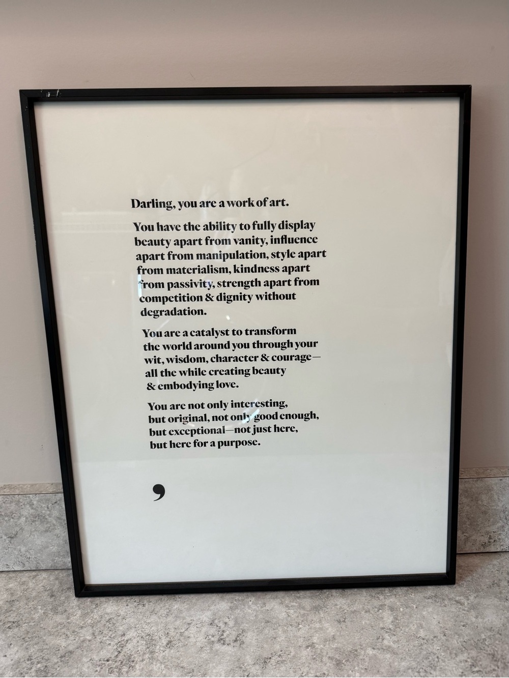 Darling Black and White Inspirational Typography Poster